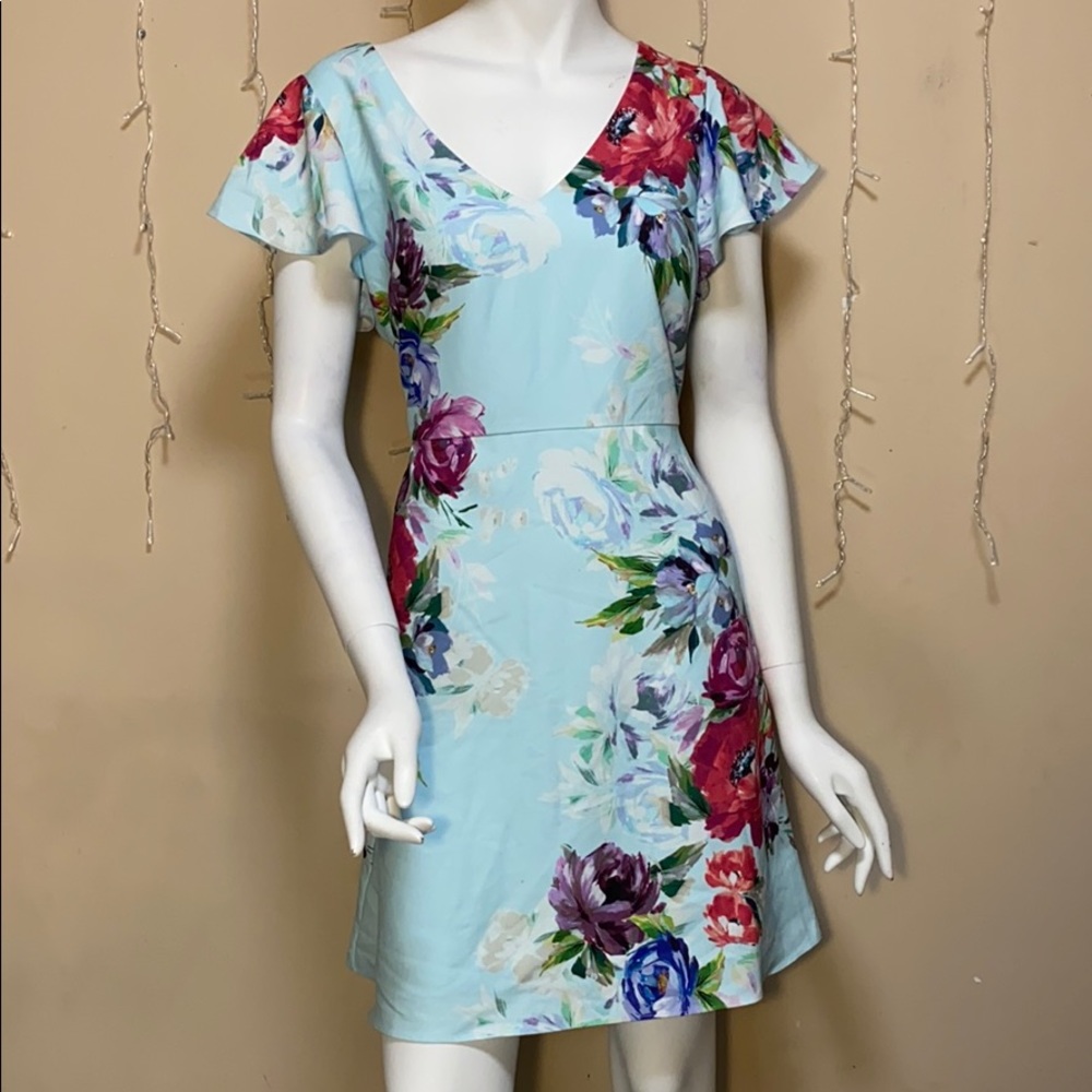 White House Black Market Floral Print A Line Dress